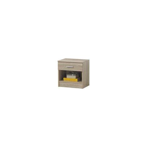 Traditional Bedside Table Nightstand With 1 Drawer And Open Storage - Cream & Brown (1/5)