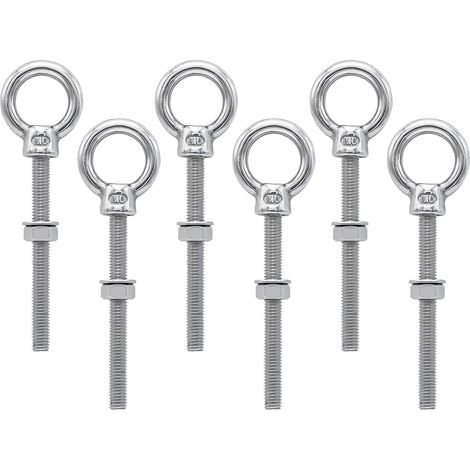 M6 x 60 mm Augenschraube – 6er-Pack – Edelstahl 304 – Robuste Befestigung und Aufhängung – Für den Innen- und Außenbereich (1/5)
