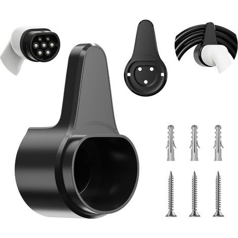 Supporto a parete per cavo di ricarica auto, supporto a parete per veicoli elettrici di tipo 2, compatibile con cavi per auto elettriche, connettore di tipo 2 IEC 62196-2 applicabile. (1/5)