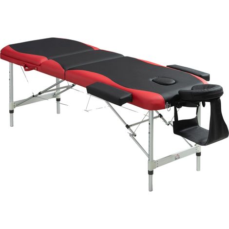 Table de massage, cadre en bois durable, polyvalente pour une utilisation en salon, Rouge (1/2)