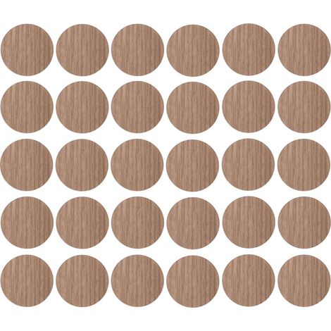 30x Copriviti adesivi 20 mm plastica viti copertura coperchi tappi riparazione mobili, Marrone tiglio chiaro
