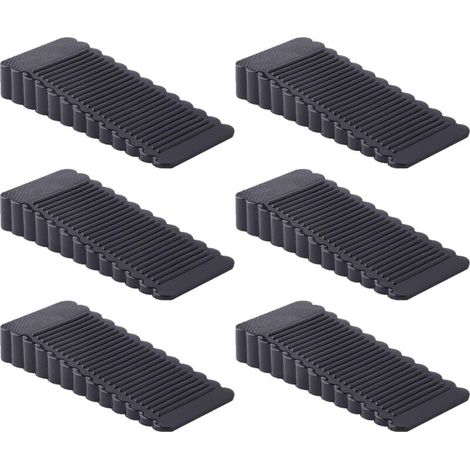 6 Pcs Door Stops, Door Wedges in Non-Slip Rubber (Black) (1/5)