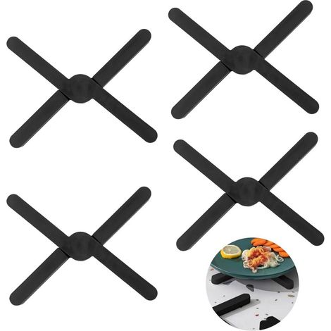 CHENGCKJ ensemble de 4 dessous de plat pliables en silicone - Protection contre la chaleur Support d (1/5)