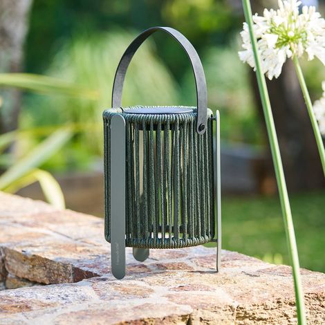 Lampe Liny solaire vert laurier H22cm - Hespéride