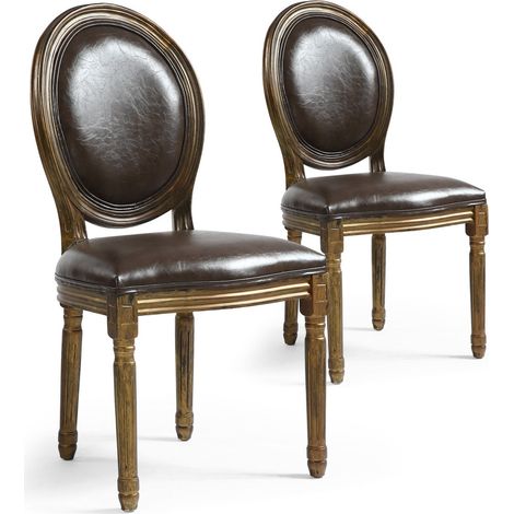 Lot de 20 Chaises Médaillon "Versailles" 96cm Marron & Or (1/5)