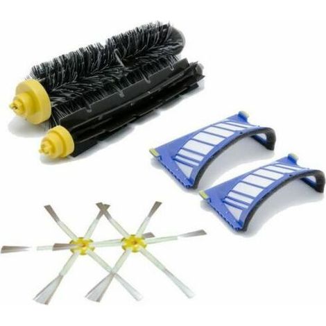 KIT COMPLETO PICCOLO CON 6 SPAZZOLE LATERALI PER IROBOT ROOMBA 610 620 625 630 650 653 660