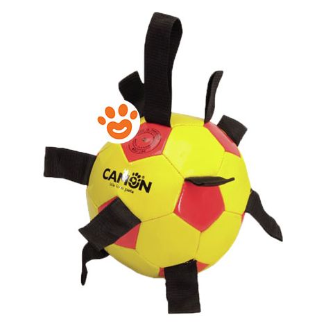 Camon Dog Pallone da Calcio con Maniglia - Camon Dog Pallone da Calcio con Maniglia - Confezione da 1 pezzo (Giallo/Rosso)