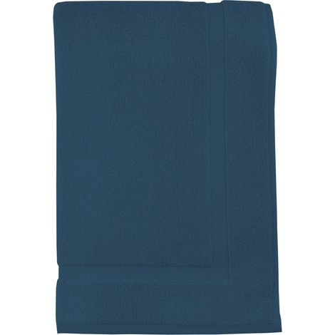 Tapis de bain en coton 800 gr/m2 50x80 cm LAGUNE bleu canard, par Soleil d'ocre