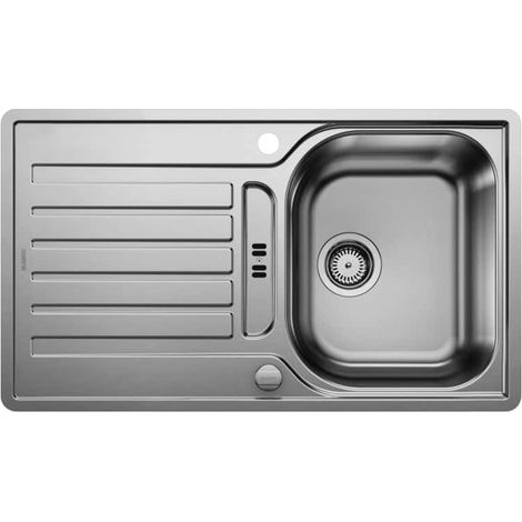 Blanco Lantos 45 - Évier, 860x500 mm, avec commande de vidage, inox brossé 519717 (1/3)