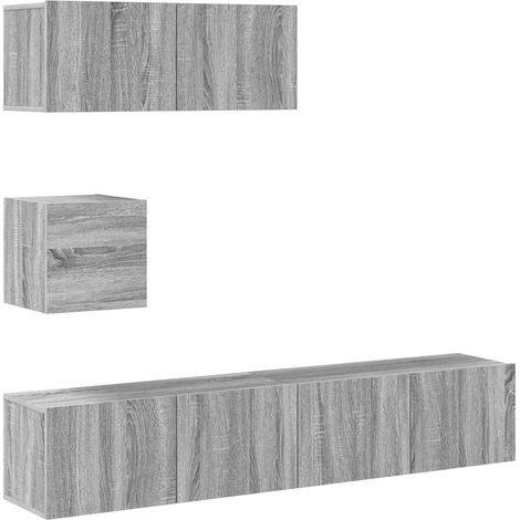Maison Exclusive - 4-tlg. TV-Schrank-Set Grau Sonoma Holzwerkstof