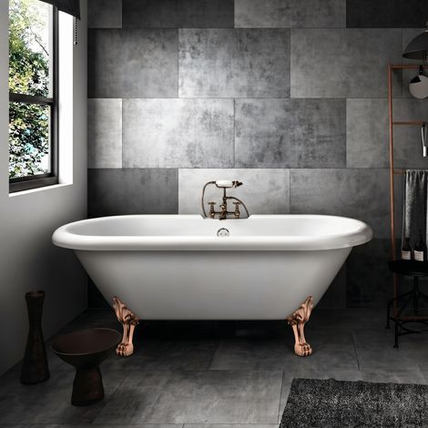 Bañera con patas CHELSEA 170 cm patas LEÓN COBRE ENVEJECIDO