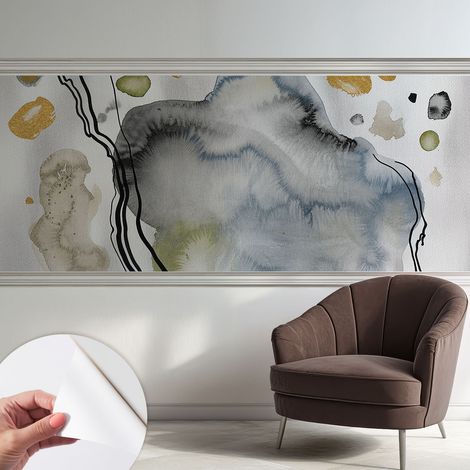 Carta da parati autoadesiva - impermeabile - murale da parete - decorazione murale - Acquerello astratto 250x104 cm (1/5)