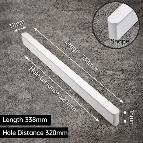 (T-320 mm, lot de 2) Poignées de meuble blanches en alliage d'aluminium, accessoires de quincaillerie (1/3)