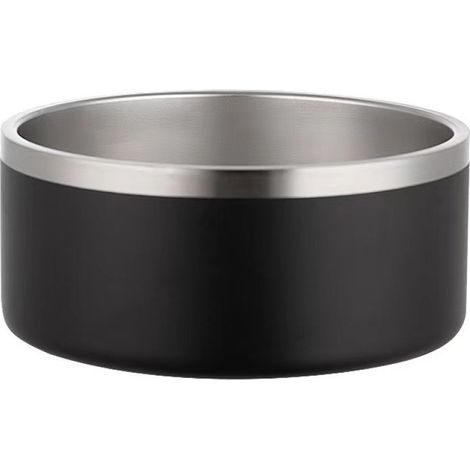 Comedero para perros de acero inoxidable 304 de doble pared, negro, 946 ml (32 oz), antideslizante, para animales grandes, medianos y pequeños. (1/5)
