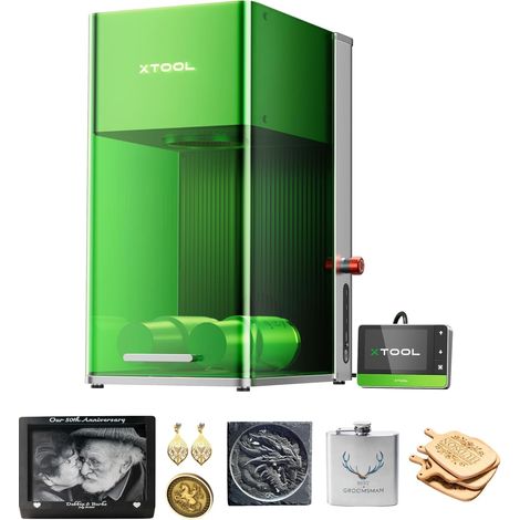 xTool F1 Ultra Graveur Laser Double Fibre & Diode 20W, Machine de Gravure et Découpe Ultra-Rapide 10000 mm/s, Caméra 16MP, Gravure 3D et Métal/Bois, Usage Professionnel Uniquement