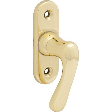 Poignée de fenêtre WG Elegant 505-Courbée-VK 7 x 33 mm-Laiton Poli