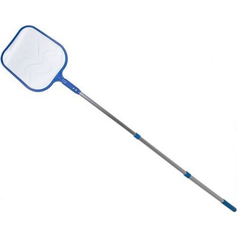 Trade Shop - RETINO PER PISCINA CON MANICO ESTENSIBILE 185X30CM STRUMENT PULIZIA FOGLIE 017544 -
