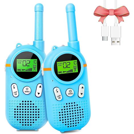 talkie-walkie Rechargeable Pour Enfants Longue Porte, Jouets De Jeu En Plein Air Pour Enfants, 22 Canaux, Cran Lcd Rtroclair, Fonction Vox, Lampe (1/5)