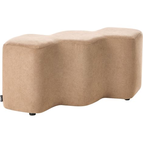 Banc Scandinave en Tissu Rembourré Repose-Pieds Tabouret 86 x 30 cm Forme Irrégulière Beige Littleton (1/5)