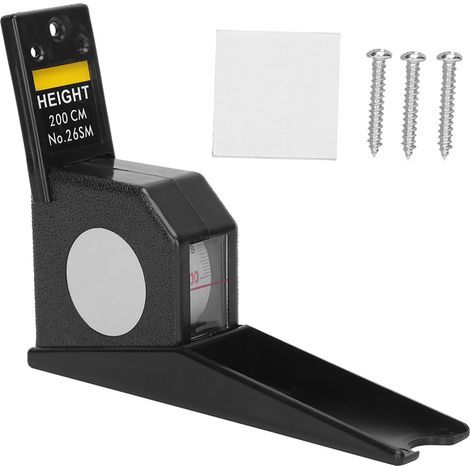 2 meters tall retractable measuring counter and metal tool (black) (1/5)