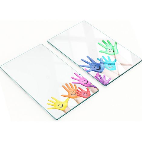 Planches de service en verre pour la cuisine, décorées de motifs peints à la main, 2 x 30 x 52 cm (1/5)