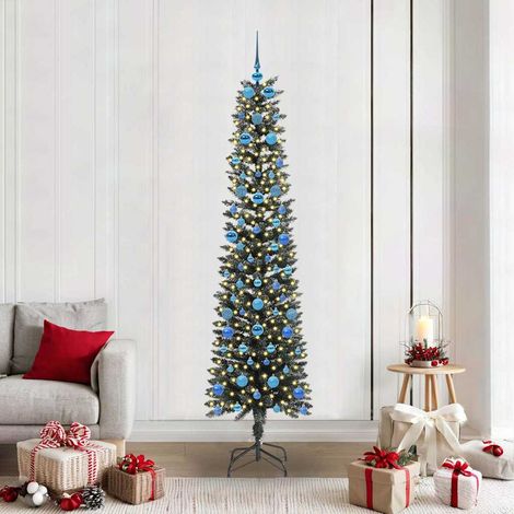 Künstlicher Weihnachtsbaum mit 300 LEDs mit Ständer Grün 210 cm