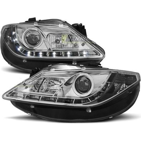 Paire de feux phares Seat Ibiza 6J 08-12 Daylight led chrome-27361782 (1/2)