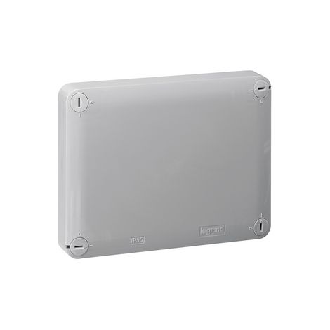 Boîte de dérivation rectangulaire pour presse-étoupe Plexo dimensions 155x110x74mm RAL7037 et RAL3000 LEGRAND 092041 (1/2)