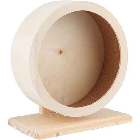 Maison en bois pour petits animaux Hamster avec roue amusante, nid de repos et jouet d'exercice (M) (1/5)
