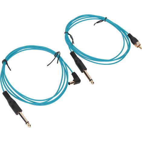 Kit de liner de tatouage avec tête droite RCA de 1,8 m + tête coudée DC, câble d'alimentation ultra-fin pour machine à tatouer de diamètre extérieur 2,2 mm, accessoires de tatouage, bleu. (1/5)