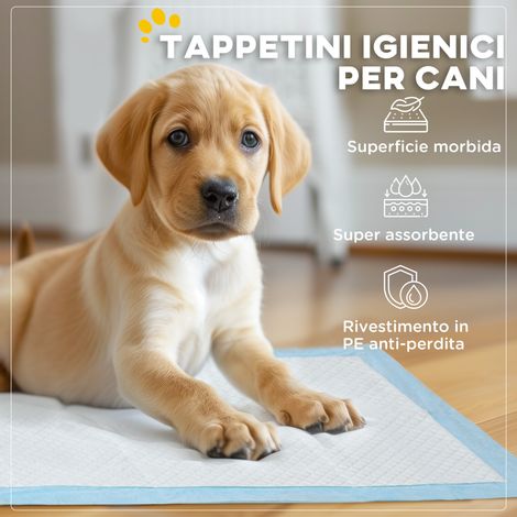Lot de 100 tapis de propreté pour chien 6 couches (non tissé. papier et PE). 45 x 60 cm. bleu et blanc (1/5)