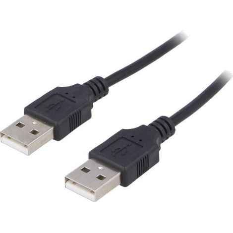 Cable- USB 2.0- USB A prise.de deux cotes- nickele- 1.8m- noir