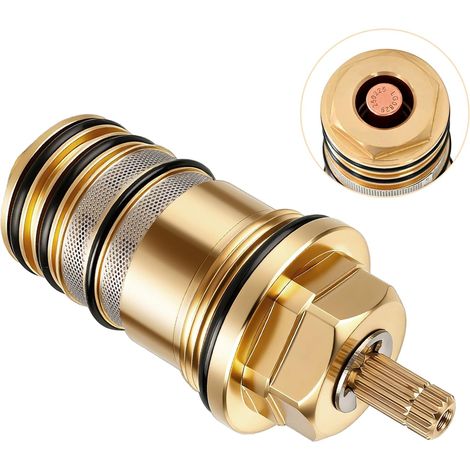 94282000 Temperaturregler in Messingausführung - 3/4 Zoll Geeignet für Hansgrohe Ecostat Duschen, Zwei- und Dreiloch-Badewannenthermostate (1/5)