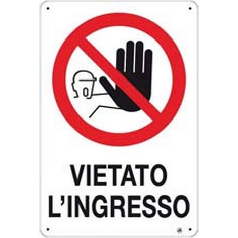 10PZ CARTELLO "VIETATO L'INGRESSO" - cm.20x30h.