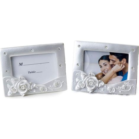 Cadre Photo Mariage Fleur Rose 7 x 9 cm Résine Multicolore (1/2)