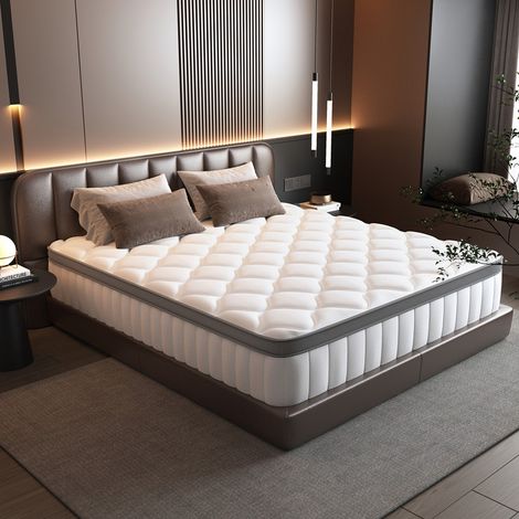 Authmic Matelas Ressorts Ensachés 160×200 cm 7 Zones – Épaisseur 25 cm, Soutien Ferme H3, Hypoallergénique (1/5)