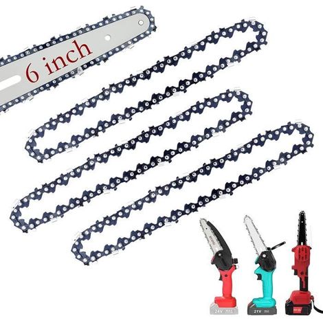MEROPUS Chaîne de tronçonneuse 6\" - Pour mini chaîne de tronçonneuse 6\" - Nombre de chaînes X3 (1/4)