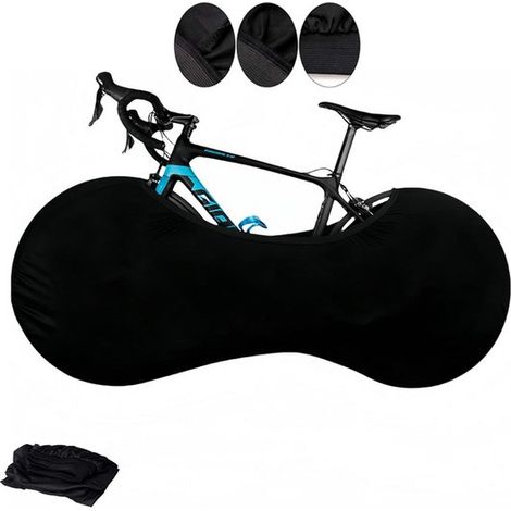 Housse de vélo - Housse de roue pour vélo - Noire - Housse de roue d'intérieur anti-poussière et très élastique - Housse de vélo d'intérieur - Housse anti-poussière pour VTT - Housse de protection pou (1/5)