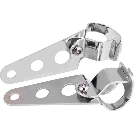 2-teilige Motorradscheinwerferhalterungen für Renngabeln 28-34 mm für Honda Kawasaki Yamaha (Silber) (1/5)