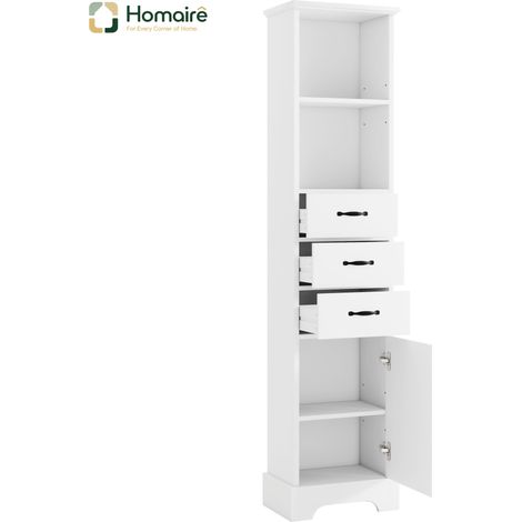 Flur- Garderobenschrank weiß aus MDF 38 x 26 x 172.5 cm HOMAIRE (1/5)