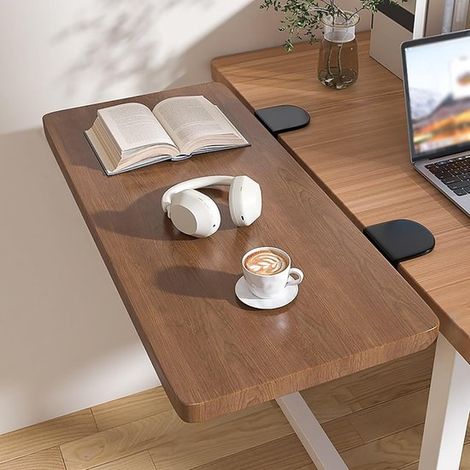 Rallonge de Bureau en Bois de Noyer 50 cm – Prolongateur de Table en Bois Massif, Allonge pour Table à Manger et Bureau (1/5)