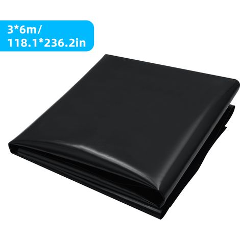 Bâche bassin 3x6m, 04mm, pour bassin jardin, poissons, cascade Noir (1/5)