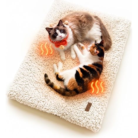 Tapis Chauffant pour Chat Coussin Auto Chauffant Couverture sans électricité - Panier Doux et sécurisé pour Votre Animal - pour Petits Chiens et Chat 74 x 48 cm (1/5)