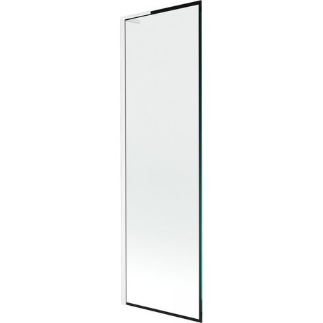 Mexen Next L Badewannenwand 1-flügelig 60 x 150 cm, schwarzes Muster, weiß - 895-060-000-03-70-20 (1/5)