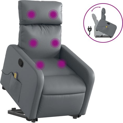 Maison Exclusive - Sillón reclinable de masaje de pie cuero artif