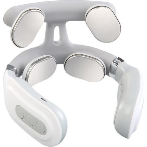 Masajeador de cuello eléctrico con 4 cabezales, calor relajante, 6 ajustes, 16 niveles, ideal para uso doméstico, confort y relajación personal. (1/3)