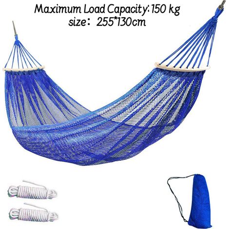 Hamac de camping pour enfants (255 × 130 cm) — Respirant et doux  idéal pour le camping en plein air et les loisirs, en intérieur comme en extérieur. (1/5)