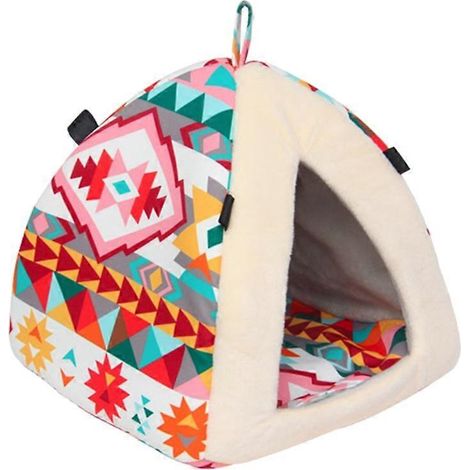 Petit Hamac Maison pour Cochon d'Inde, Lit Douillet en Peluche avec Coussin Amovible, Cachette Chaude, Grand Taille, Personnalisé Folk