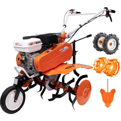 Ruris – Motobineuse thermique 7 CV 4 temps – Largeur de travail 83 cm – Roues 4.00-8 pour terrains difficiles – Kit accessoires complet