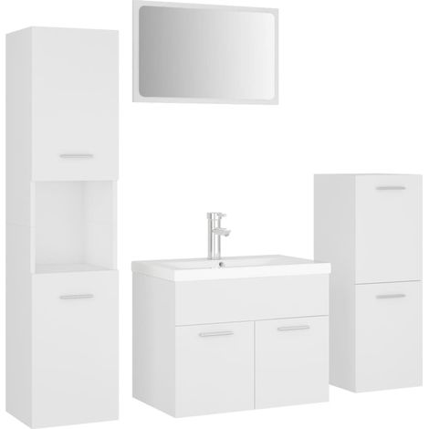 Maison Exclusive - Badmöbel-Set Weiß Holzwerkstoff
